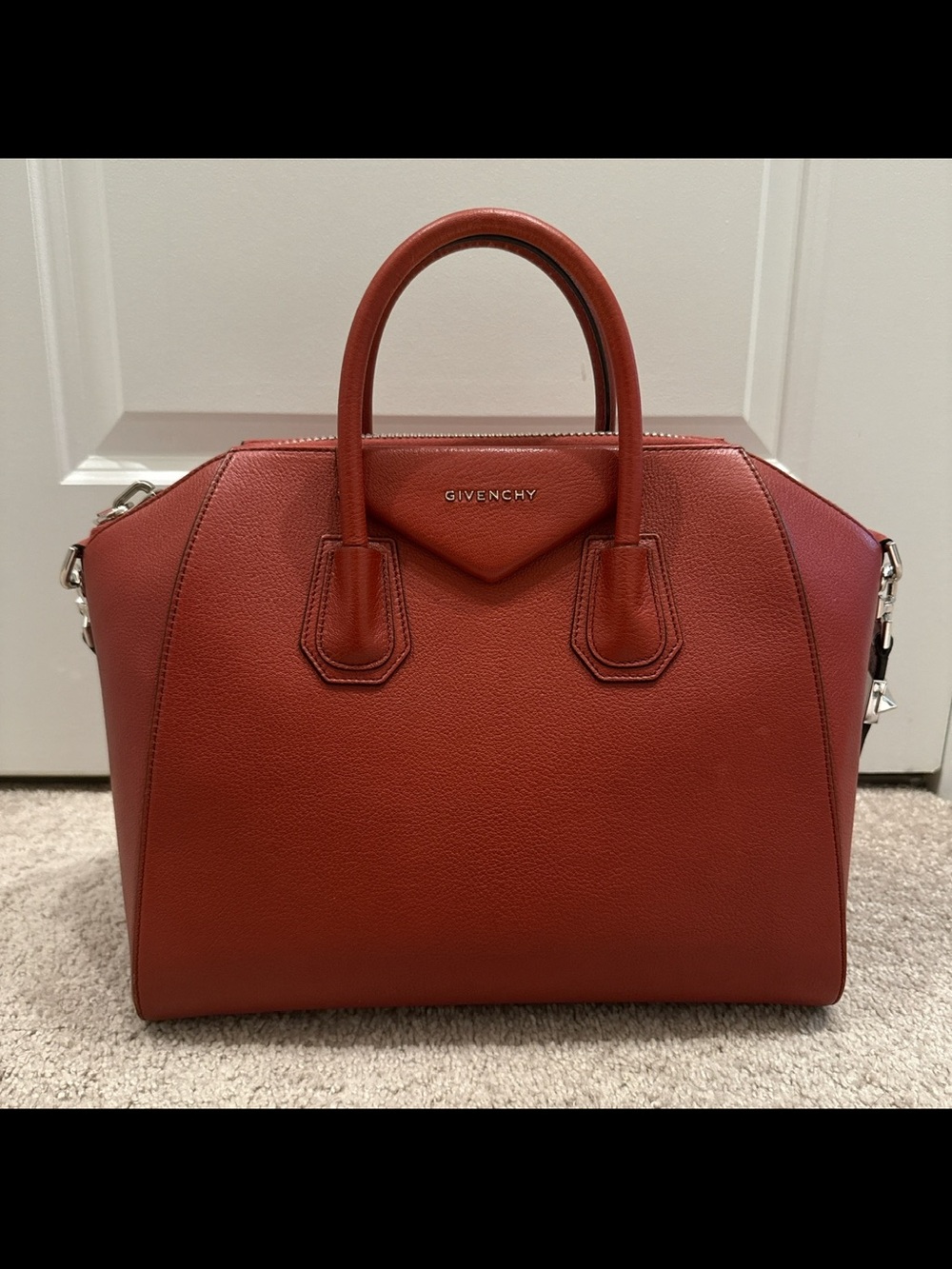 Givenchy Satchel in Deep Rust Red Leather